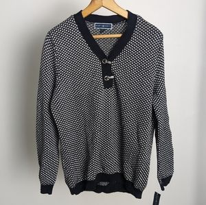 NWT Karen Scott black and white sweater L